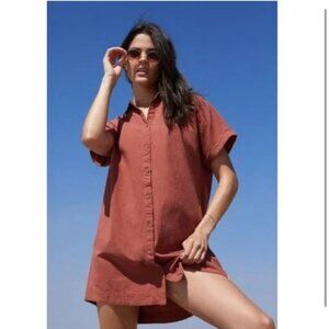 Terracotta Rhythm. Button Up Dress